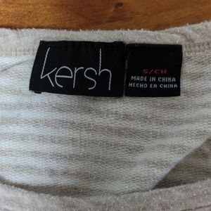 Tan and white long sleeve shirt